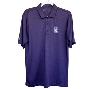 Antigua University Of Northwestern Wildcats Stripes Polo Button Up Shirt Size M